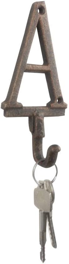 Handcrafted Nautical Decor Rustic Copper Cast Iron Letter A Alphabet Wall Hook 6"