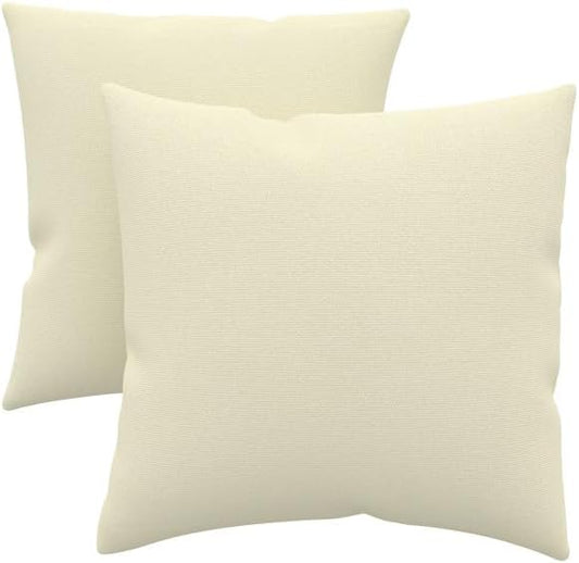 Covers & All Sunbrella Indoor/Outdoor Throw Pillows, Square Throw Pillows Inserts with Covers Set of 2 (Canvas Canvas, 16x16)