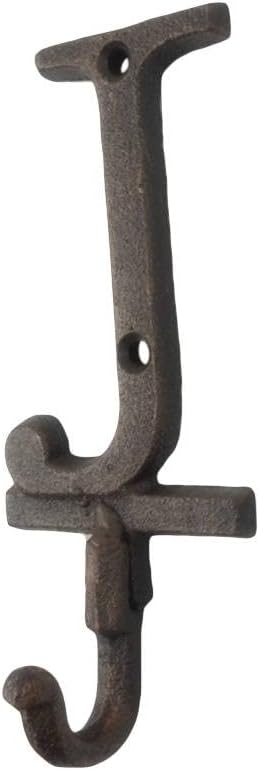 Handcrafted Nautical Decor Rustic Copper Cast Iron Letter J Alphabet Wall Hook 6"