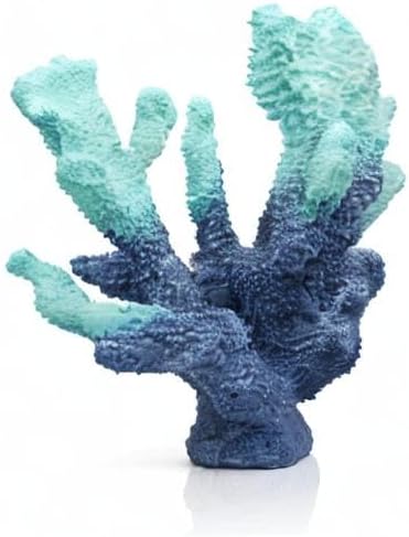 Blue Resin Coral Decorations Artificial Coral Statue Home Décor Accents Hawaiian Beach Decorations for Home Nautical Decorations Beach Themed Home Living Room Party Decor -8.2"