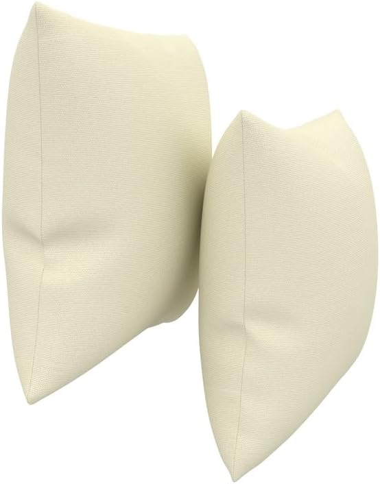 Covers & All Sunbrella Indoor/Outdoor Throw Pillows, Square Throw Pillows Inserts with Covers Set of 2 (Canvas Canvas, 16x16)