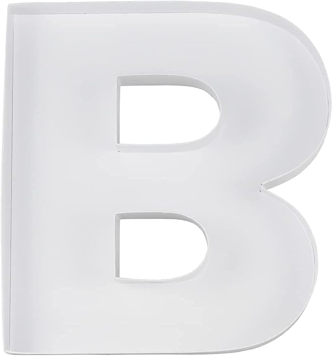 WENPACK 12.5" Cardboard Fillable Letter Shaped Mache Charcuterie Sweets Candy Decorative Box with Clear Lid (White, B)