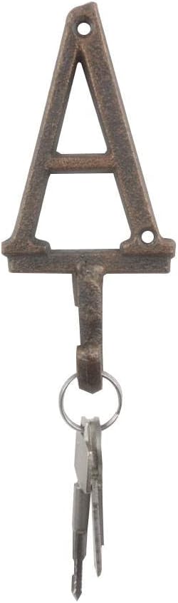 Handcrafted Nautical Decor Rustic Copper Cast Iron Letter A Alphabet Wall Hook 6"