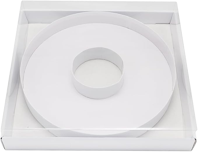 WENPACK 12.5" Cardboard Letter Shaped Mache Decorative Strawberries Fillable Sweets Candy Box with Clear Lid (White,O)