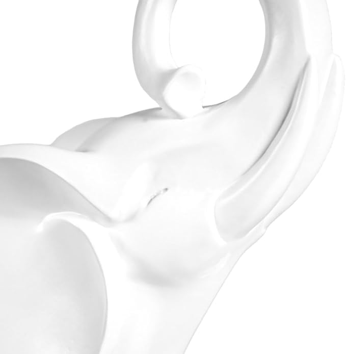 Elephant Statue. Elephant Decor Brings Good Luck, Health, Strength. Elephant Gifts for Women, Mom Gifts. Decorations Applicable Home, Office, Bookshelf TV Stand, Shelf, Living Room - White