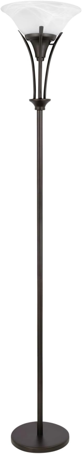 Globe Electric 63361 Gatineau 70" Floor Lamp, Dark Bronze Finish, Alabaster Glass Shade, 0