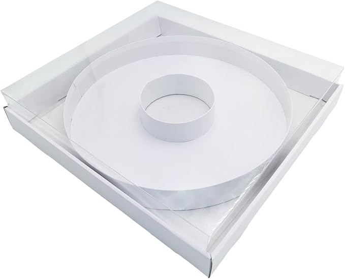 WENPACK 12.5" Cardboard Letter Shaped Mache Decorative Strawberries Fillable Sweets Candy Box with Clear Lid (White,O)