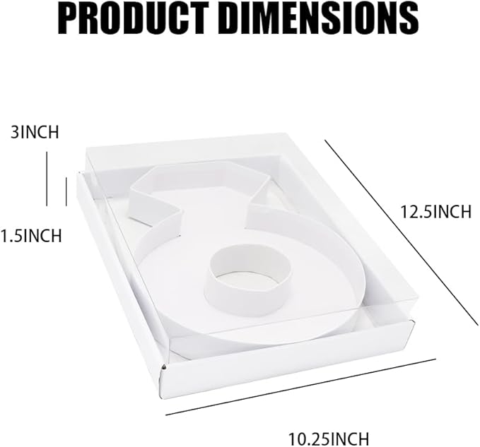 WENPACK 12.5" Cardboard Wedding Ring Shaped Mache Decorative Strawberries Fillable Sweets Candy Box with Clear Lid(White,Ring)
