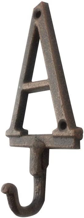 Handcrafted Nautical Decor Rustic Copper Cast Iron Letter A Alphabet Wall Hook 6"