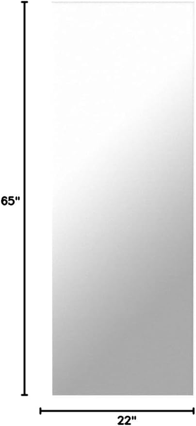 LFT HUIMEI2Y Full Length Mirror - 65"x22", Rectangle Tempered Mirror with Stand, Wall Mounted for Bedroom or Living Room, Silver