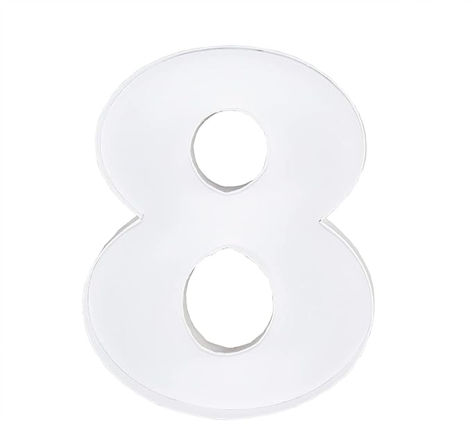 WENPACK 12.5" Fillable Cardboard Number Shaped Box With Clear Lid Birthday Treat (White, 8)