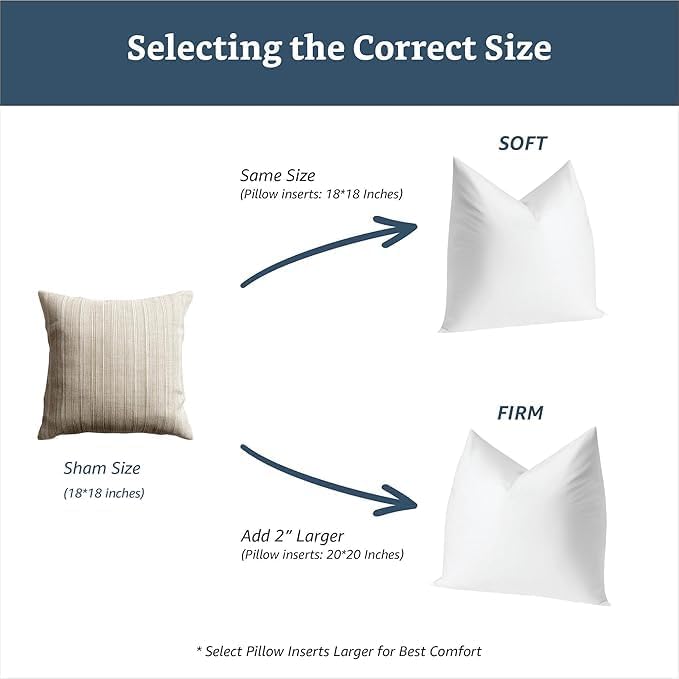 Feather and Down Pillow Inserts for Living Room, Bedrooms - Made in USA - 100% Cotton Shell Throw Pillow Inserts Enhanced Comfort for Reading, Back and Neck Support (22x22 inch, White, Set of 2)