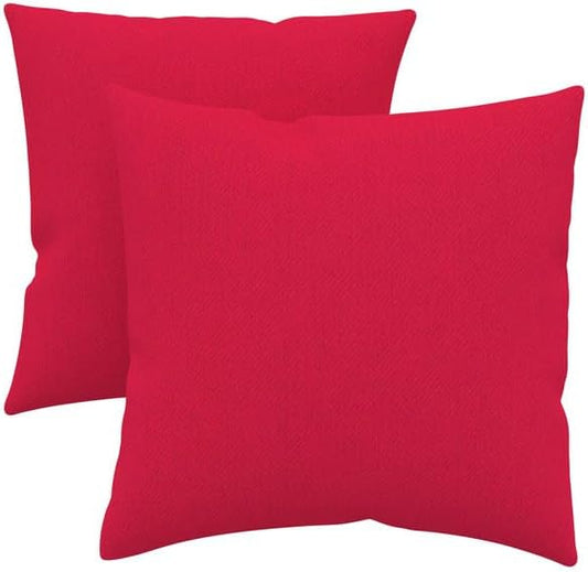 Covers & All Sunbrella Indoor/Outdoor Throw Pillows, Square Throw Pillows Inserts with Covers Set of 2 (Flagship Ruby, 16x16)