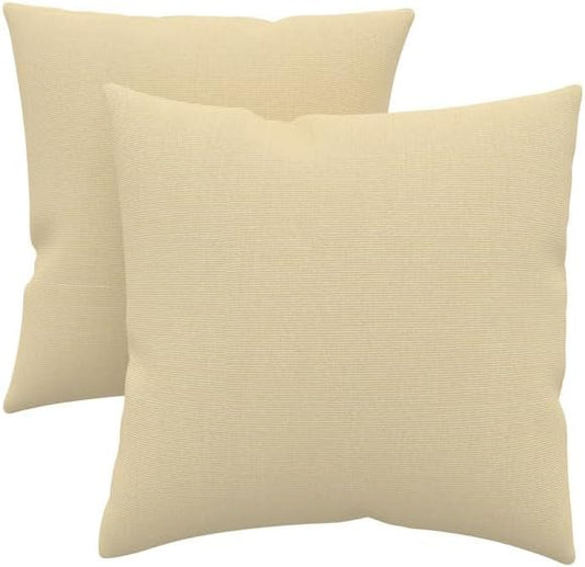 Covers & All Sunbrella Indoor/Outdoor Throw Pillows, Square Throw Pillows Inserts with Covers Set of 2 (Canvas Antique Beige, 16x16)