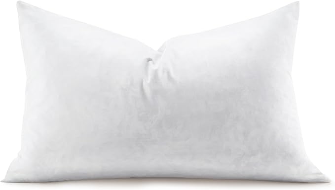Swandream Feather Rectangle Lumbar Pillow Insert, Soft Fluffy 12 x 20 Inches Decorative Throw Pillow Insert for Bed, Couch and Cushion