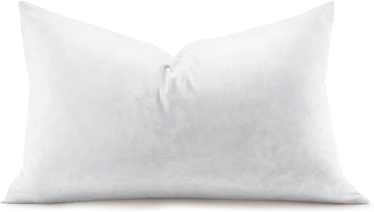 Swandream Feather Rectangle Lumbar Pillow Insert, Soft Fluffy 12 x 20 Inches Decorative Throw Pillow Insert for Bed, Couch and Cushion