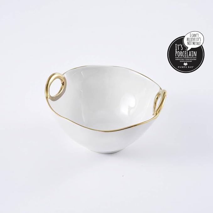 Pampa Bay Medium Bowl (White and Gold)