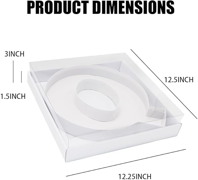 WENPACK 12.5" Cardboard Letter Shaped Mache Decorative Strawberries Fillable Sweets Candy Box with Clear Lid (White, Q)