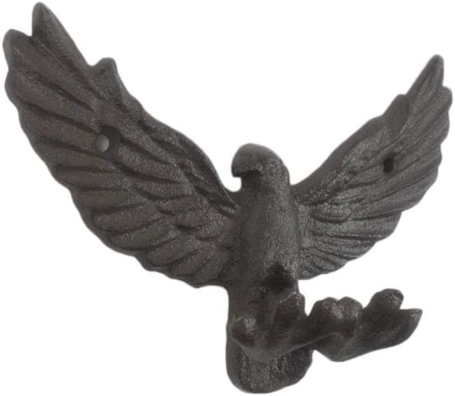 Handcrafted Nautical Decor Cast Iron Flying Eagle Decorative Metal Talons Wall Hooks 6"
