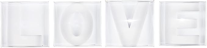 WENPACK 12.5" Cardboard Letter Shaped Mache Decorative Strawberries Fillable Sweets Candy Box with Clear Lid (White, L)