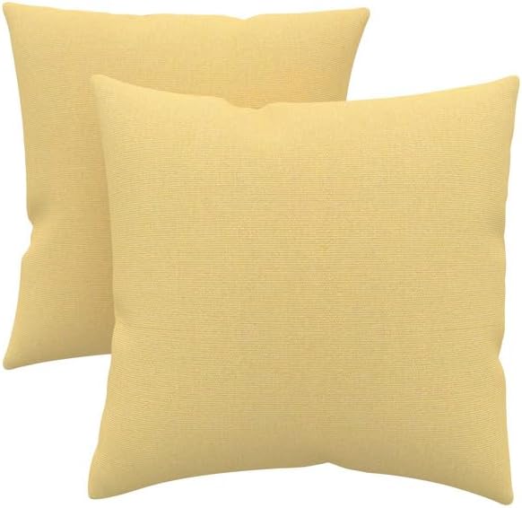 Covers & All Sunbrella Indoor/Outdoor Throw Pillows, Square Throw Pillows Inserts with Covers Set of 2 (Canvas Wheat, 16x16)