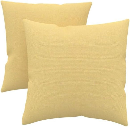 Covers & All Sunbrella Indoor/Outdoor Throw Pillows, Square Throw Pillows Inserts with Covers Set of 2 (Canvas Wheat, 16x16)