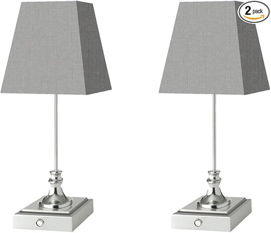 Rechargeable LED Table Lamps with Stepless Touch Control,Light Sliver Cordless Lamp for Living Room&Bedside&Patio&Shower,Small Desk Lamp(6000mAH Battery),2 Pack for Home Decor,Best Gifts for Family