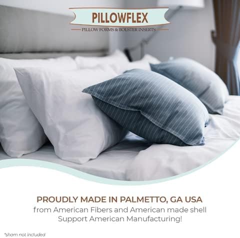 Pillowflex Premium Polyester Throw Pillow Insert - 24x24 - Ultra Soft Square Throw Pillow, Couch Sham, Lumbar, Back, Sofa - Machine Washable - Decorative Accent Form - 1 Soft Pillow