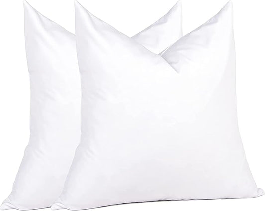 puredown® Euro Pillow Inserts 24 x 24 (Pack of 2, White), Feather Down Pillow Stuffer, White Throw Pillows for Bed, Couch, and Cushion