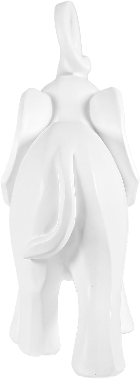 Elephant Statue. Elephant Decor Brings Good Luck, Health, Strength. Elephant Gifts for Women, Mom Gifts. Decorations Applicable Home, Office, Bookshelf TV Stand, Shelf, Living Room - White