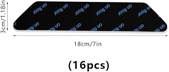 NAIVELY 16 Pcs Rug Tape Grippers for Hardwood Floors Non Slip Rug Pads, Reusable Double-Sided Adhesive Carpet Tape for Area Rugs(Black)