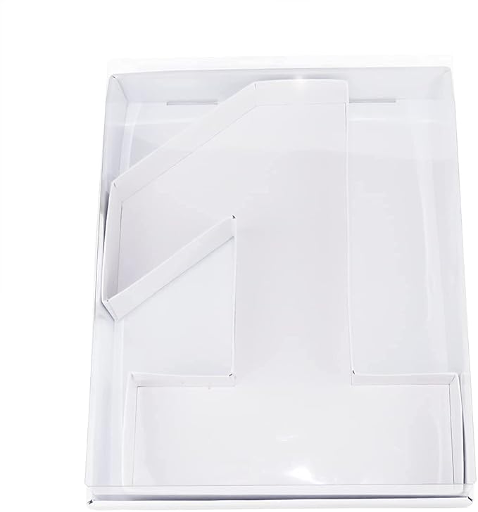 WENPACK 12.5" Cardboard Number Shaped Mache Box Strawberries Fillable Sweets Gift Box with Clear Lid (White, 1)