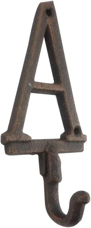 Handcrafted Nautical Decor Rustic Copper Cast Iron Letter A Alphabet Wall Hook 6"