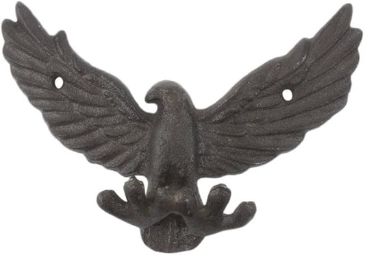 Handcrafted Nautical Decor Cast Iron Flying Eagle Decorative Metal Talons Wall Hooks 6"