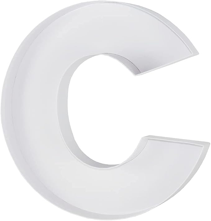 WENPACK 12.5" Cardboard Letter Shaped Mache Decorative Strawberries Fillable Sweets Candy Box with Clear Lid (White, C)