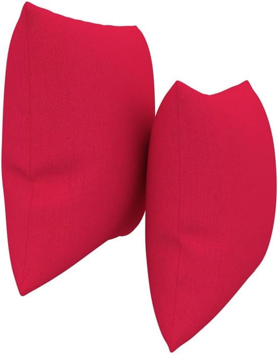 Covers & All Sunbrella Indoor/Outdoor Throw Pillows, Square Throw Pillows Inserts with Covers Set of 2 (Flagship Ruby, 16x16)
