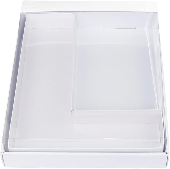 WENPACK 12.5" Cardboard Letter Shaped Mache Decorative Strawberries Fillable Sweets Candy Box with Clear Lid (White, L)