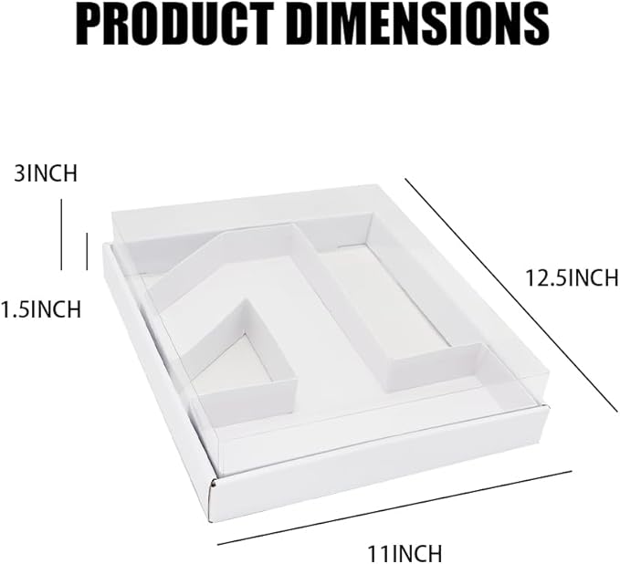 WENPACK 12.5" Cardboard Number Shaped Mache Box Strawberries Fillable Sweets Gift Box with Clear Lid (White, 1)