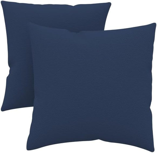 Covers & All Sunbrella Indoor/Outdoor Throw Pillows, Square Throw Pillows Inserts with Covers Set of 2 (Canvas Navy, 16x16)