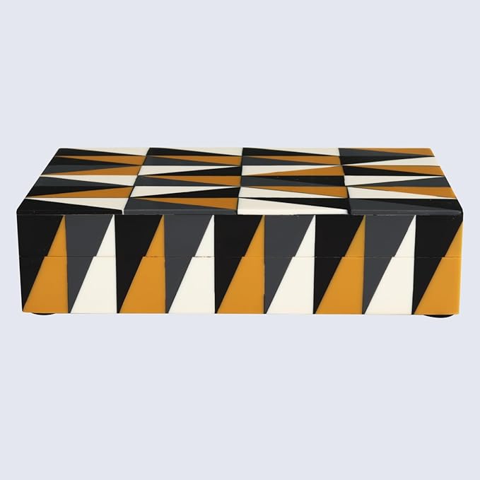 Handicrafts Home Decorative Keepsake Box 8x5 – Small Organizer Box with Lid, Boho Decorative Storage, Retro Memory Box, Unique Coffee Table Décor, Jewelry or Trinket Box, Modern Shelf Decorative Box