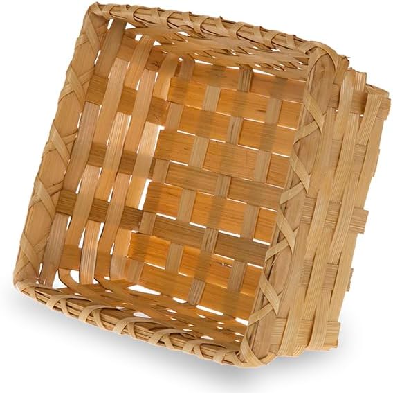 Bamboo Rectangular Tray Bread Bowl Multipurpose Gift Food Storage Decorative Basket - 12 Pack Bulk Supply Set