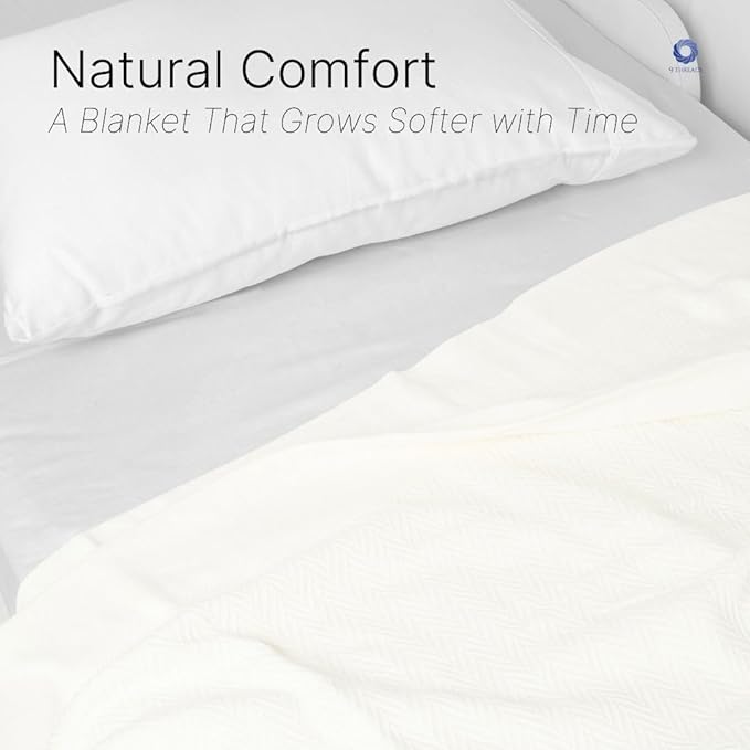 9Threads 100% Cotton Herringbone Weave Blankets, 66" X 90" Twin, Throw Blanket for Bed, All Season Cotton Blanket, Cozy Blanket,Throws & Bed Blanket, Throw Blanket for Couch, Modern Home Decor -Tusk