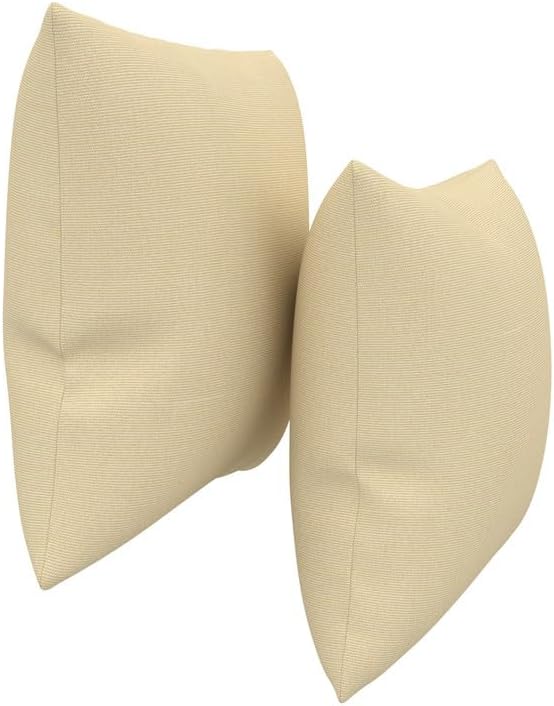Covers & All Sunbrella Indoor/Outdoor Throw Pillows, Square Throw Pillows Inserts with Covers Set of 2 (Canvas Antique Beige, 16x16)