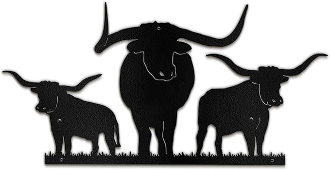 SIGNLEADER Metal Wall Art Decor Three Cows Minimalist Modern Abstract Wall Sculpture Hangings Home Decoration for Living Room, Bedroom, Bathroom, Kitchen - 18" Black