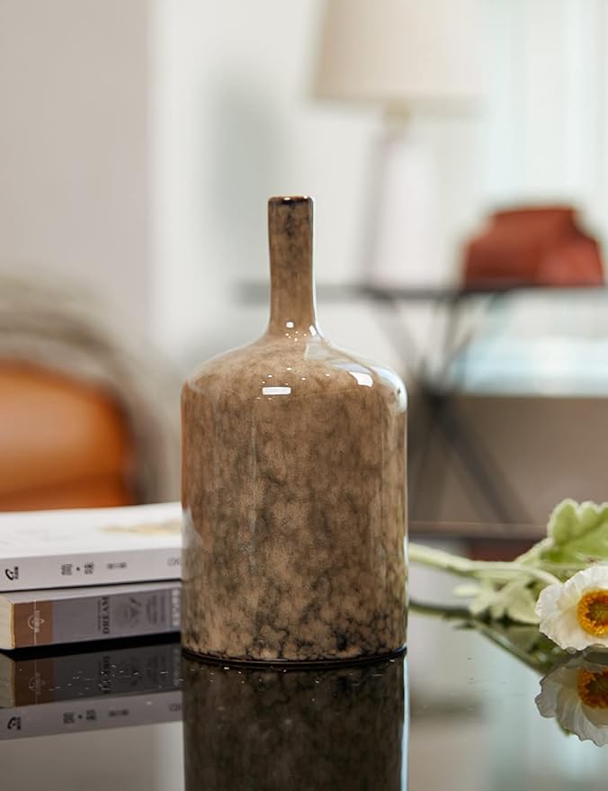 HAUCOZE Ceramic Decorative Vase Modern Decor Statue Table Centerpiece Sculpture Gifts 8.0inch