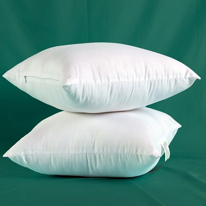 Winighting Set of 2 Plump Cotton Fabric Throw Pillow Inserts, Filler for Decorative Cushion Cover, 12 X 20 Inches, There are Multiple Sizes to Choose from