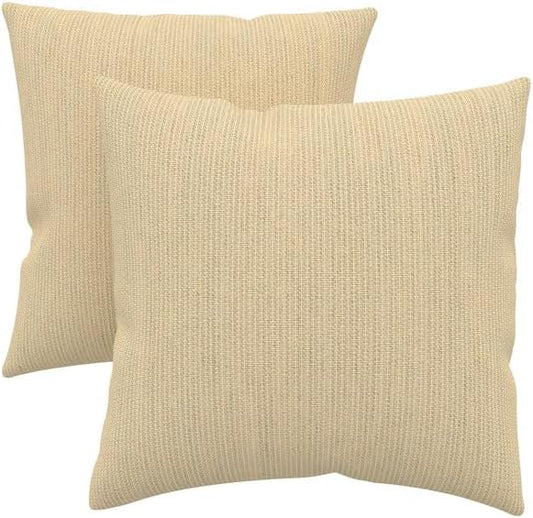 Covers & All Sunbrella Indoor/Outdoor Throw Pillows, Square Throw Pillows Inserts with Covers Set of 2 (Spectrum Sand, 16x16)