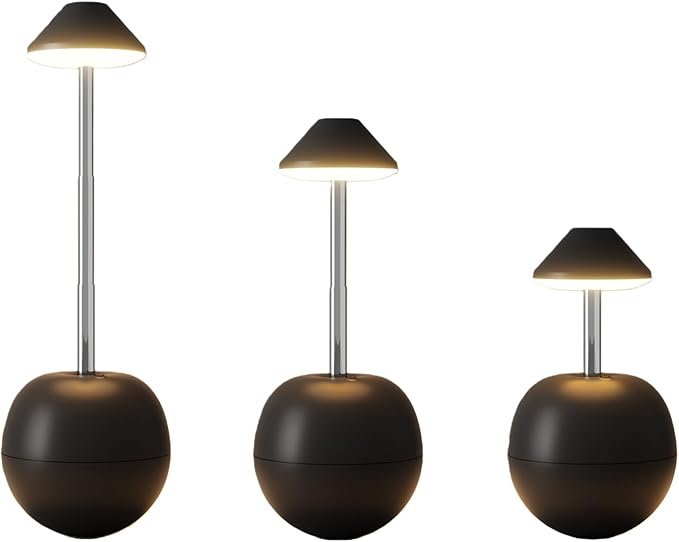 Rechargeable LED Night Light for Bedroom - Bright Bedside Lamp with Remote Control, Desk Lamp & Mood Lighting for Kids Adults (Black)