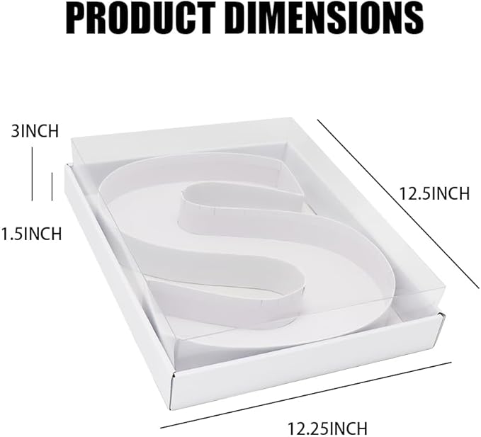 WENPACK 12.5" Cardboard Letter Shaped Mache Decorative Strawberries Fillable Sweets Candy Box with Clear Lid (White, S)