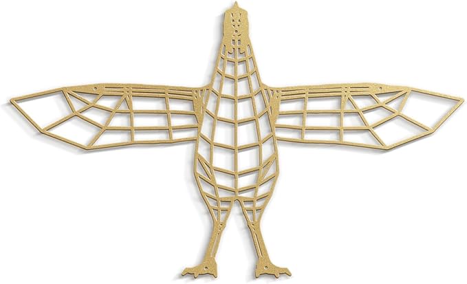 SIGNLEADER Metal Wall Art Decor Flying Bird Minimalist Modern Abstract Wall Sculpture Hangings Home Decoration for Living Room, Bedroom, Bathroom, Kitchen, Outdoor - 18" Gold